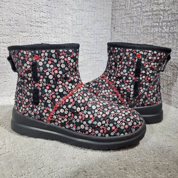 UGG I Heart Kisses Mini Women's Size 8 US Black Floral Winter Boots 1006207 - Picture 7 of 12